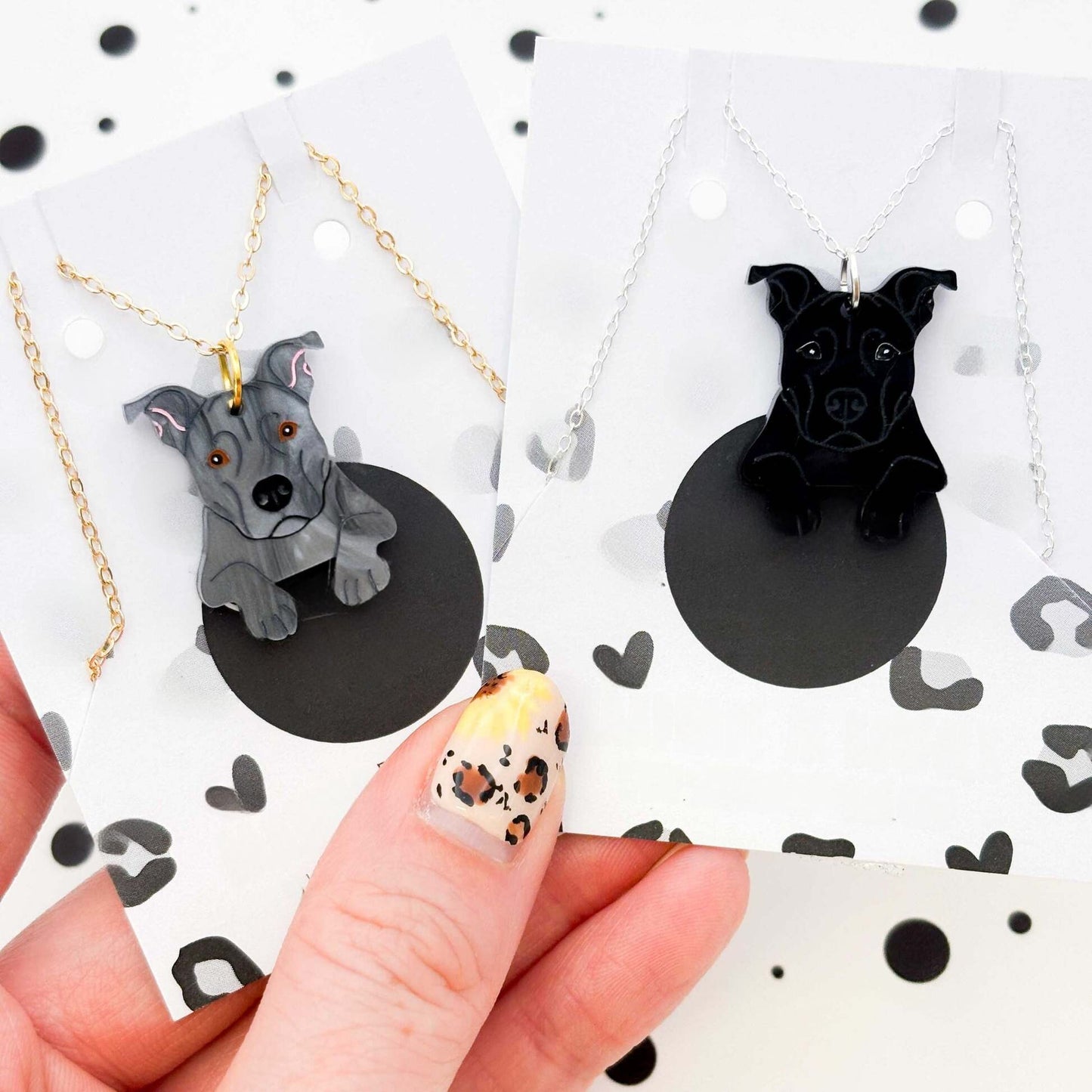 Staffordshire Bull Terrier Dog Acrylic Dangle Earrings