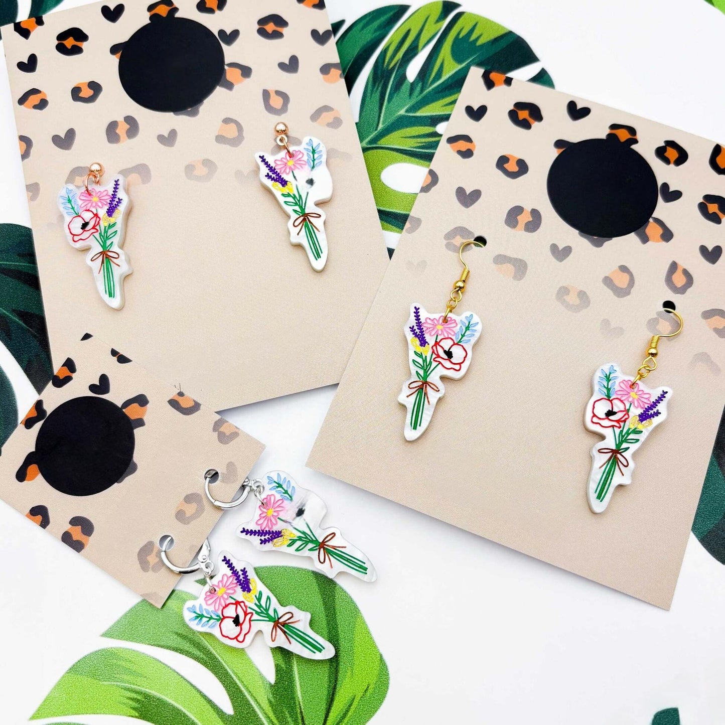 Wildflower Bouquet Acrylic Dangle Earrings