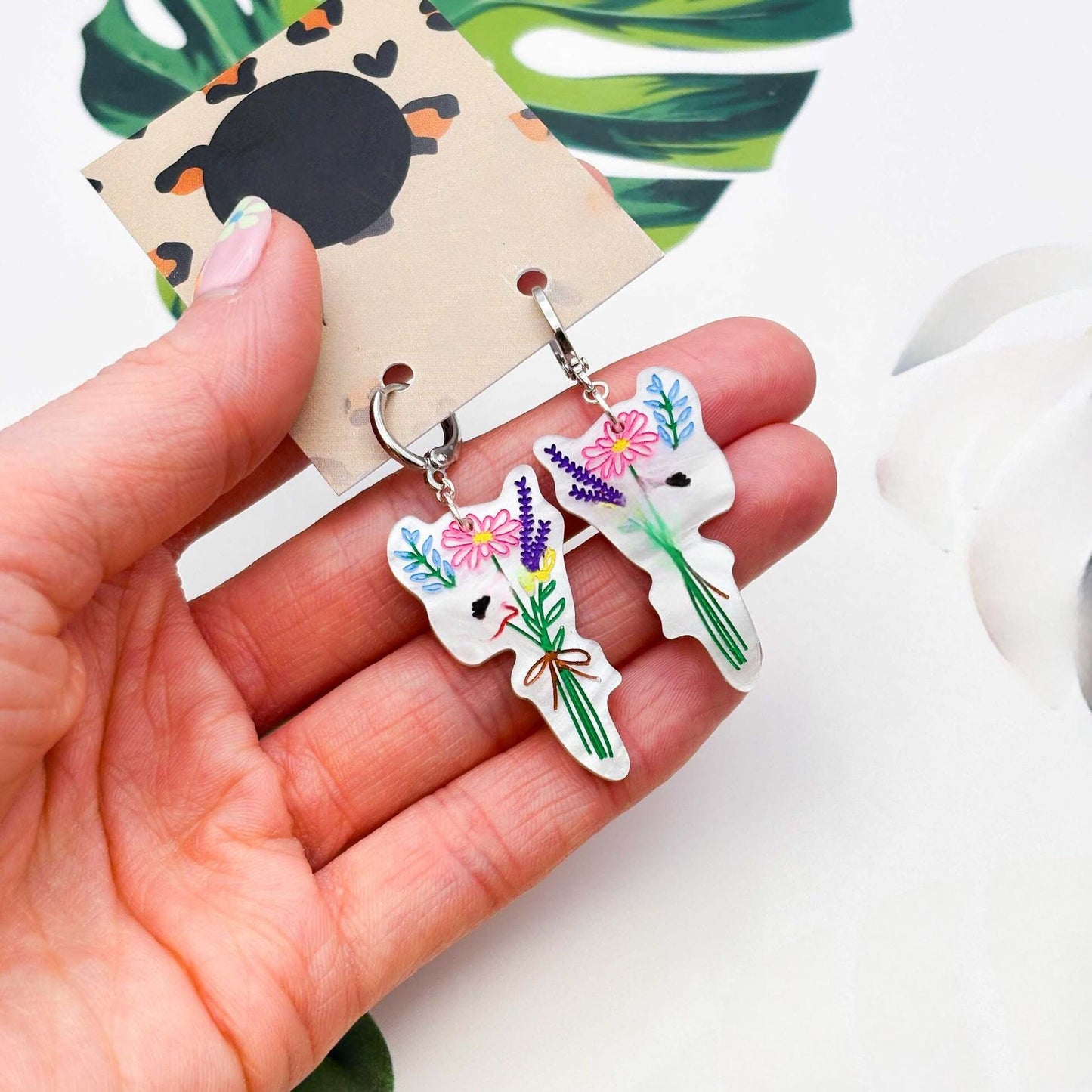 Wildflower Bouquet Acrylic Dangle Earrings