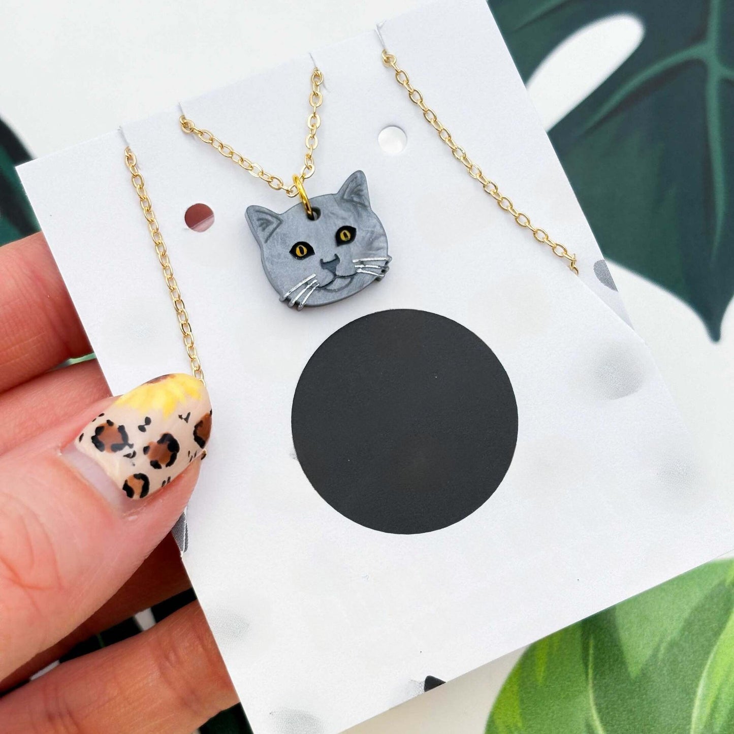 British Blue Shorthair Cat Acrylic Dangle Earrings