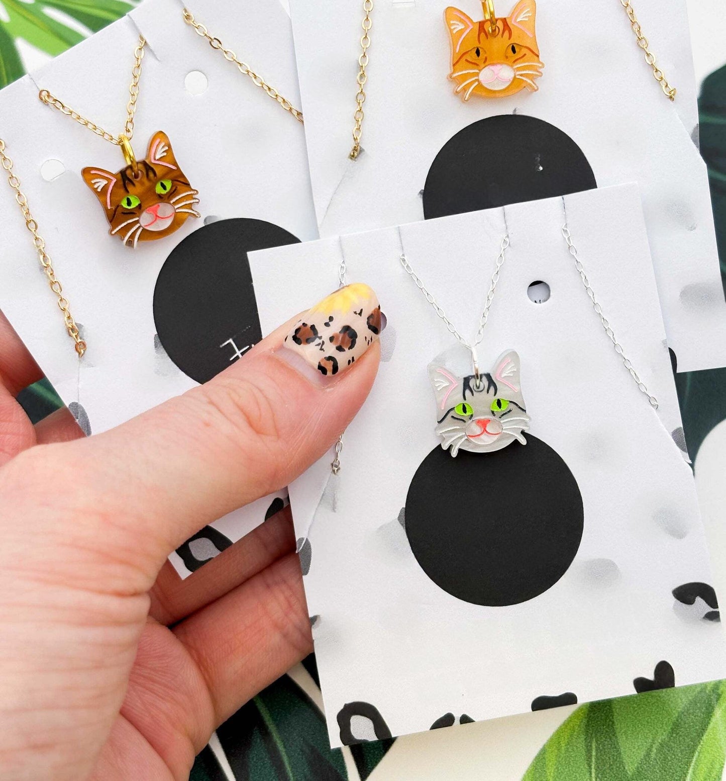 Ginger Tabby Cat Acrylic Dangle Earrings