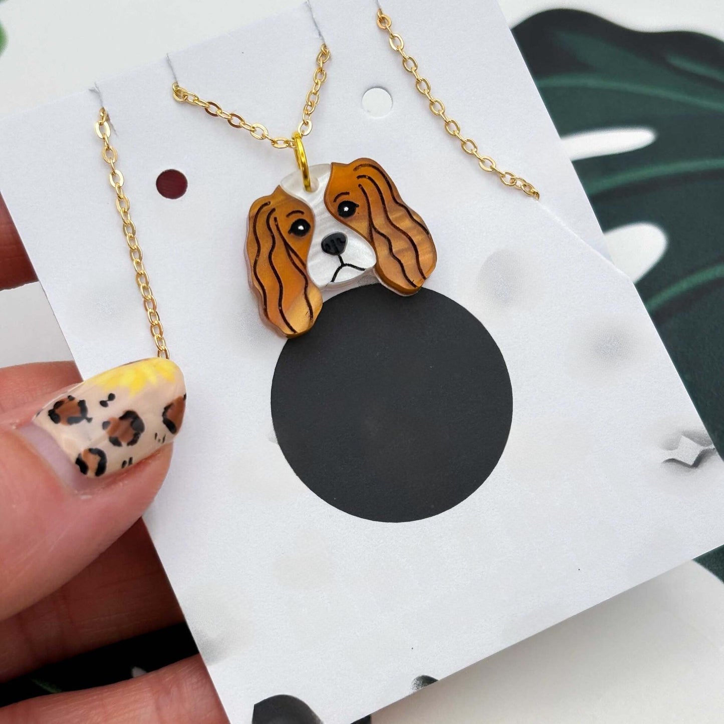 Cavalier King Charles Spaniel Acrylic Dangle Earrings