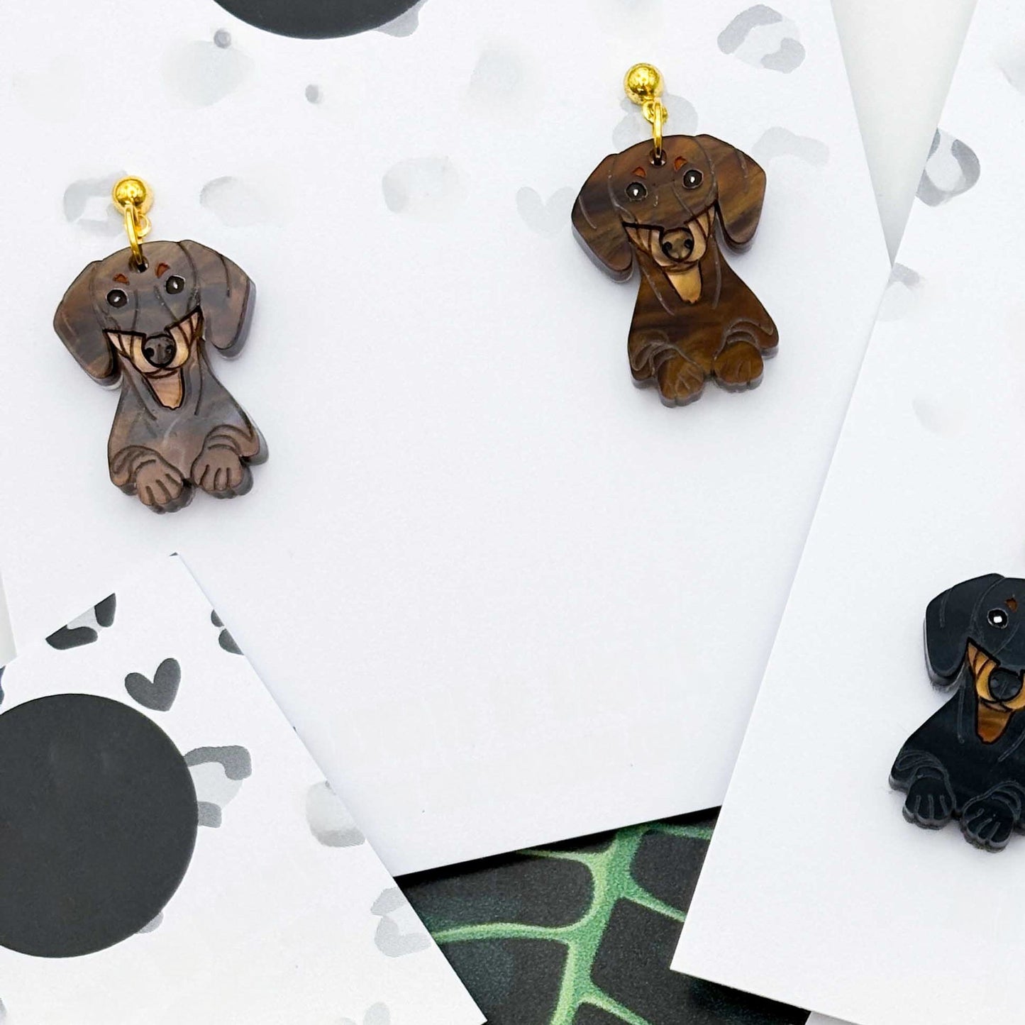 Dachshund Sausage Dog Acrylic Dangle Earrings