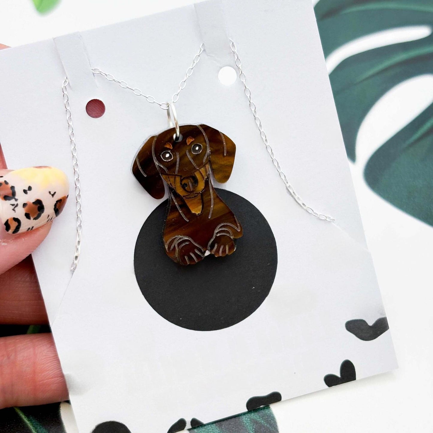 Dachshund Sausage Dog Acrylic Dangle Earrings