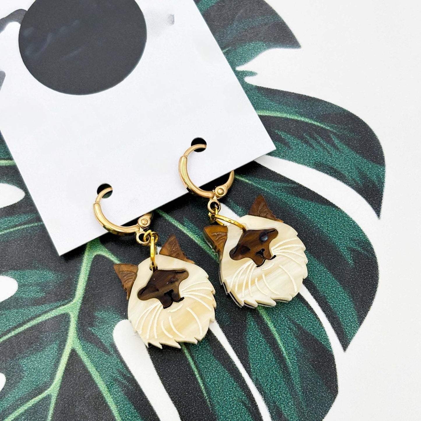 Ragdoll Cat Acrylic Dangle Earrings