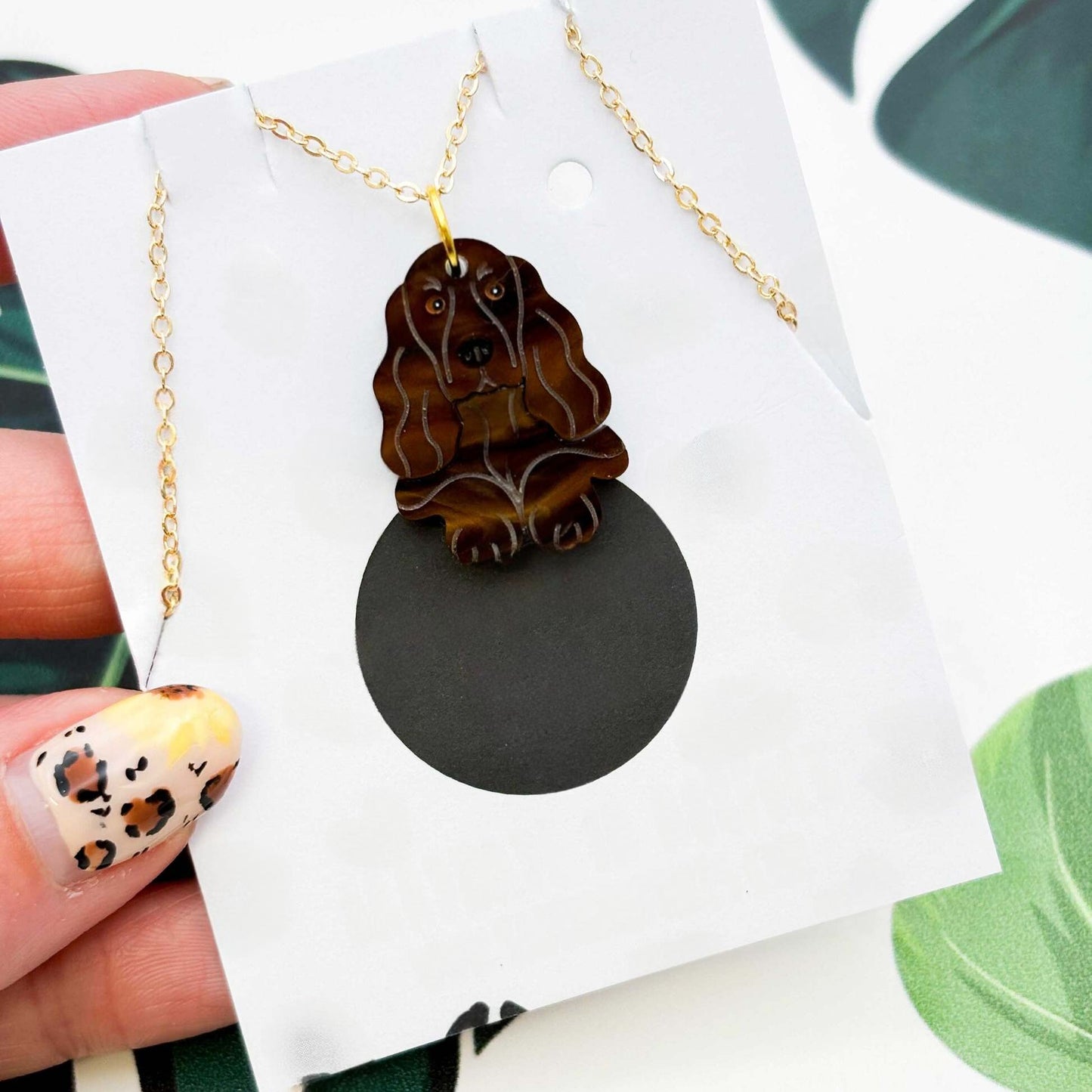Cocker Spaniel Dog Acrylic Dangle Earrings