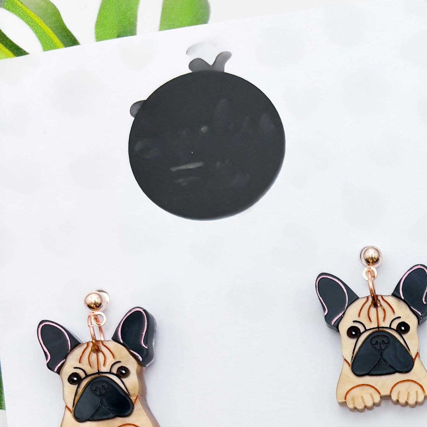 French Bulldog Dog Acrylic Dangle Earrings
